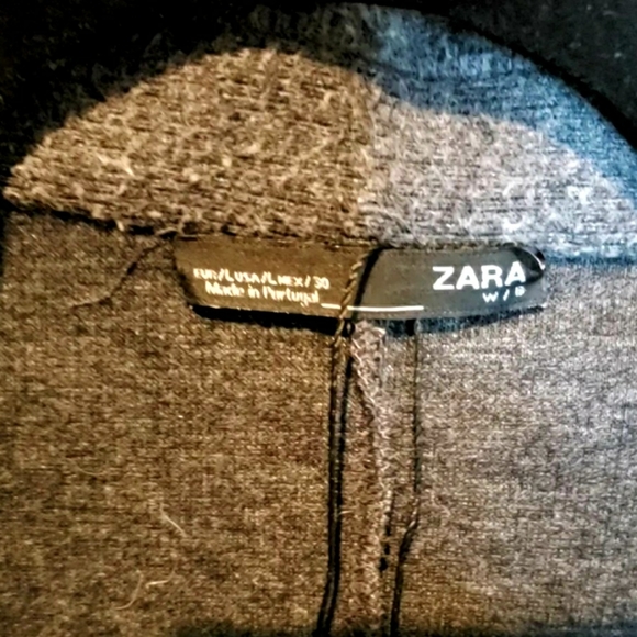 Zara Fleece Charcoal Grey Jacket with Pockets - Picture 5 of 5